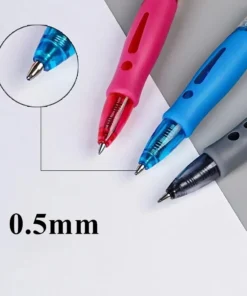 Bút Gel Bấm 0.5mm Mực Đen Xanh Đỏ Notevin - Bộ 5 Bút + 20 Ruột Thay, Viết Trơn, Cầm Êm, Văn Phòng Học Sinh